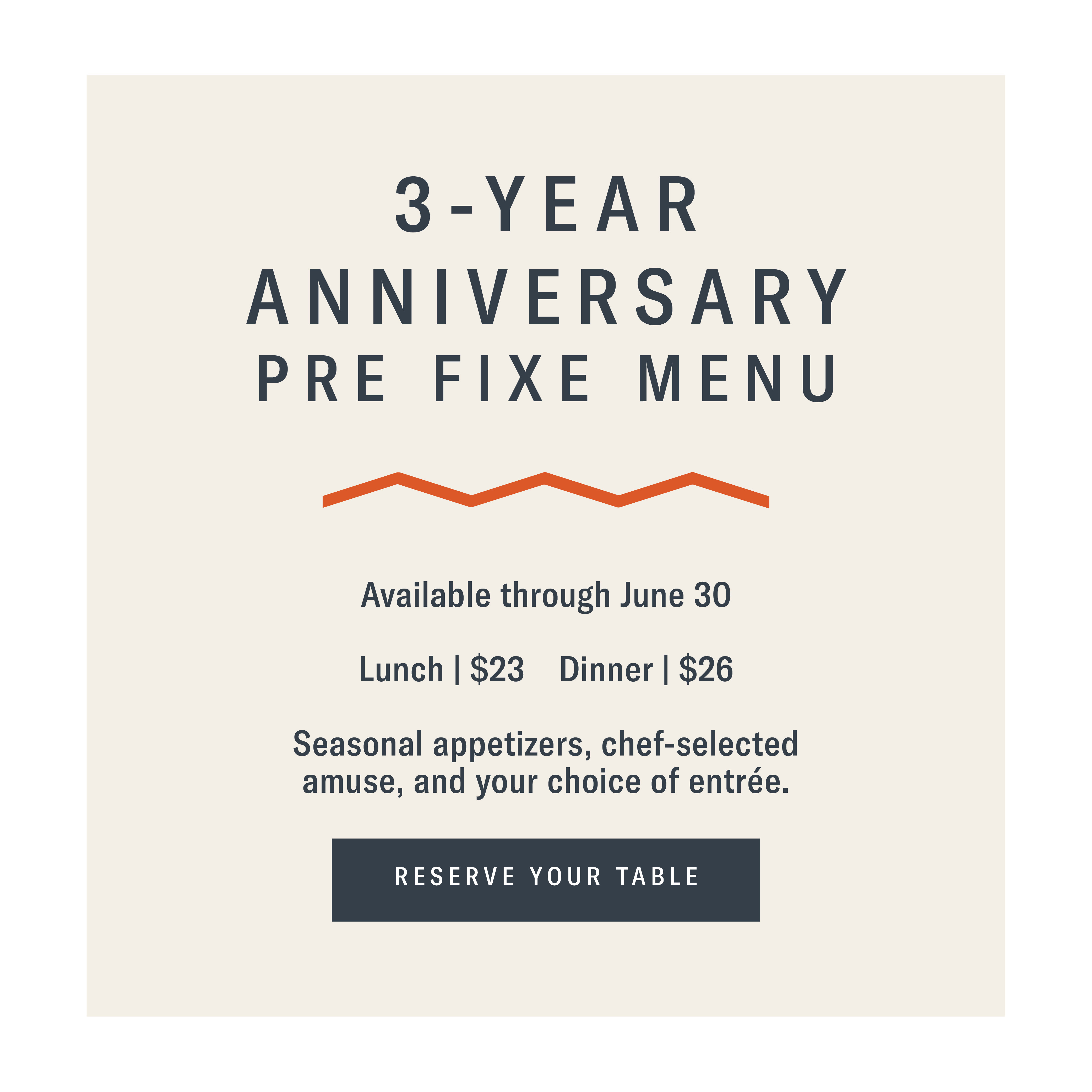 Park Grill 3 Year Anniversary